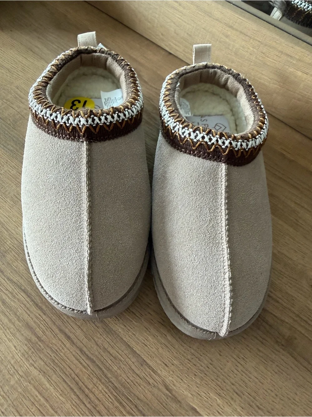 Cozy Beige Suede Slip-On moccasins NWT